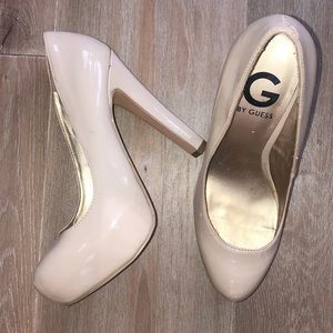 nude close toe platform heel